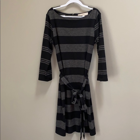 LOFT Black and Gray Lightweight Sweater Dress - Picture 1 of 7